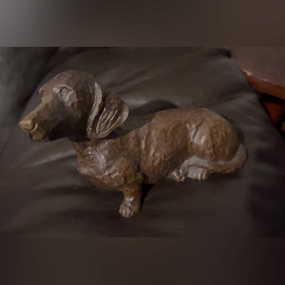 Brown dachshund statue